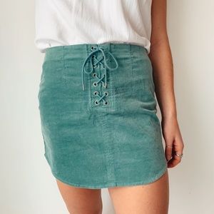teal corduroy skirt Forever 21 size M